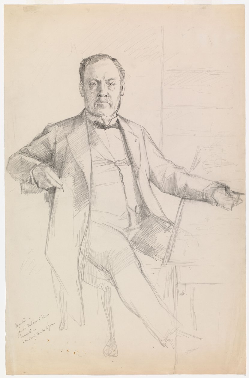 Retrato de Louis Pasteur, esboço de Albert Edelfelt