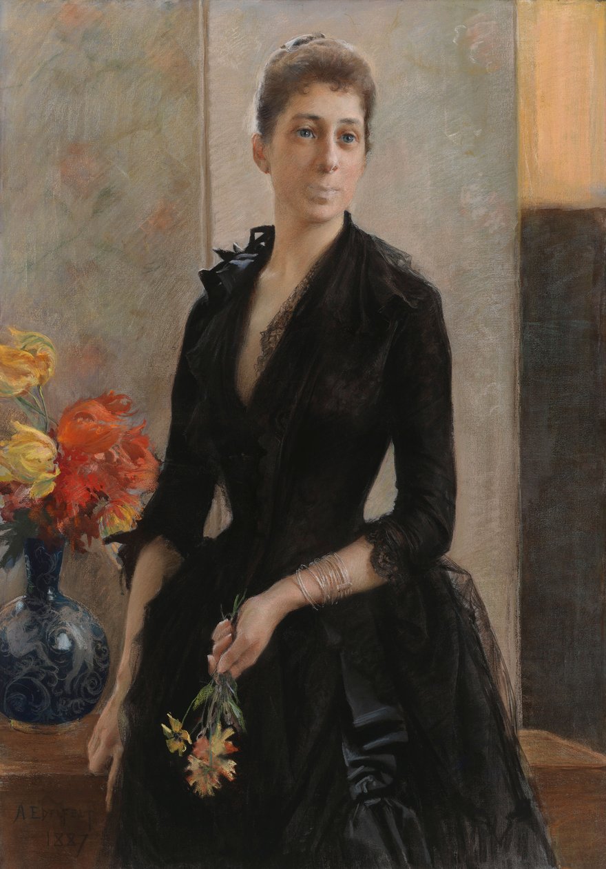 Retrato de Mme Weissgerber de Stragewicz, mais tarde Mme R. Berenger de Albert Edelfelt