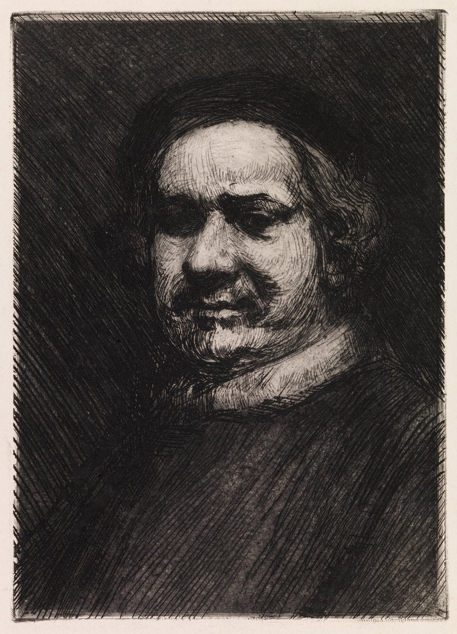 Retrato de Rembrandt, cópia inspirada em Rembrandt de Albert Edelfelt