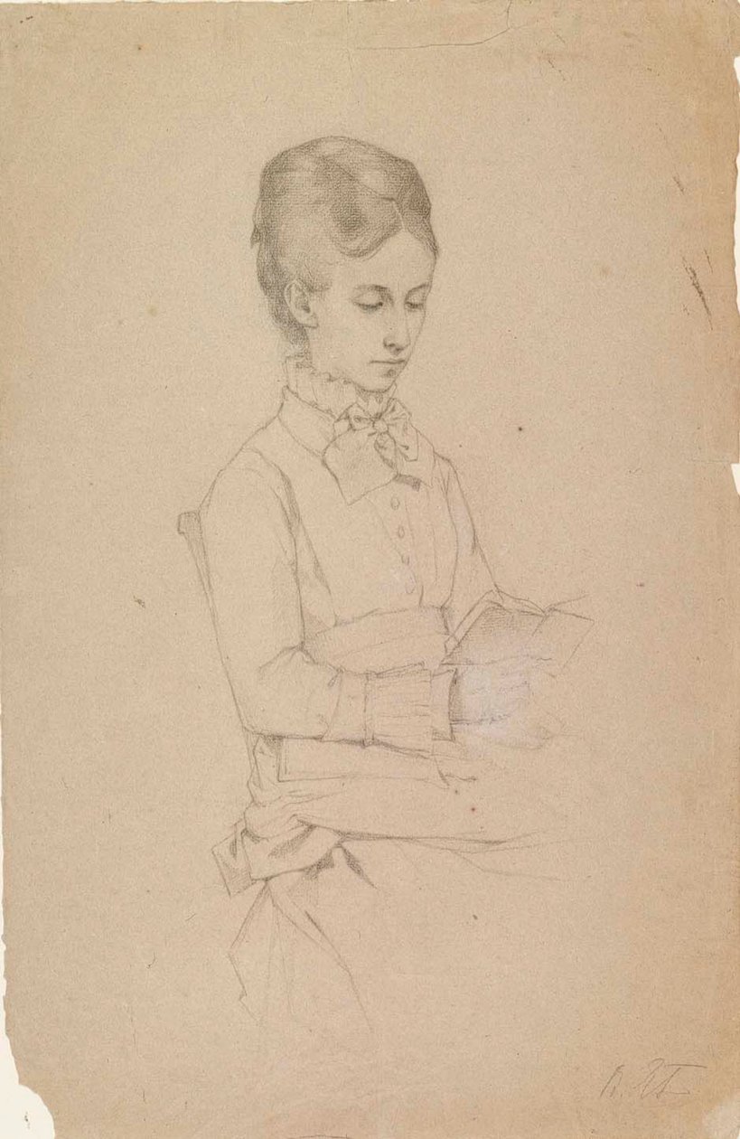 Retrato de uma mulher a ler de Albert Edelfelt