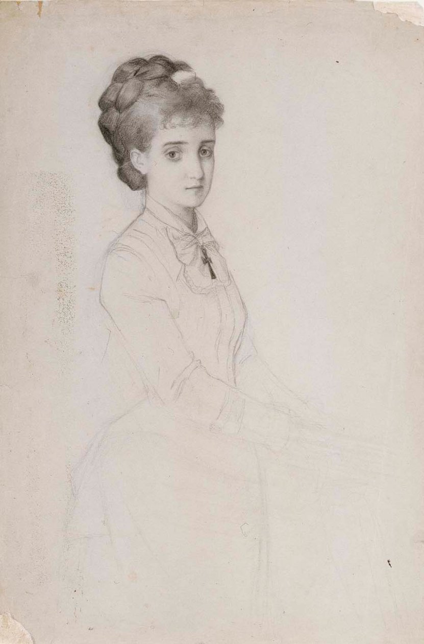 Retrato de uma mulher em pé de Albert Edelfelt