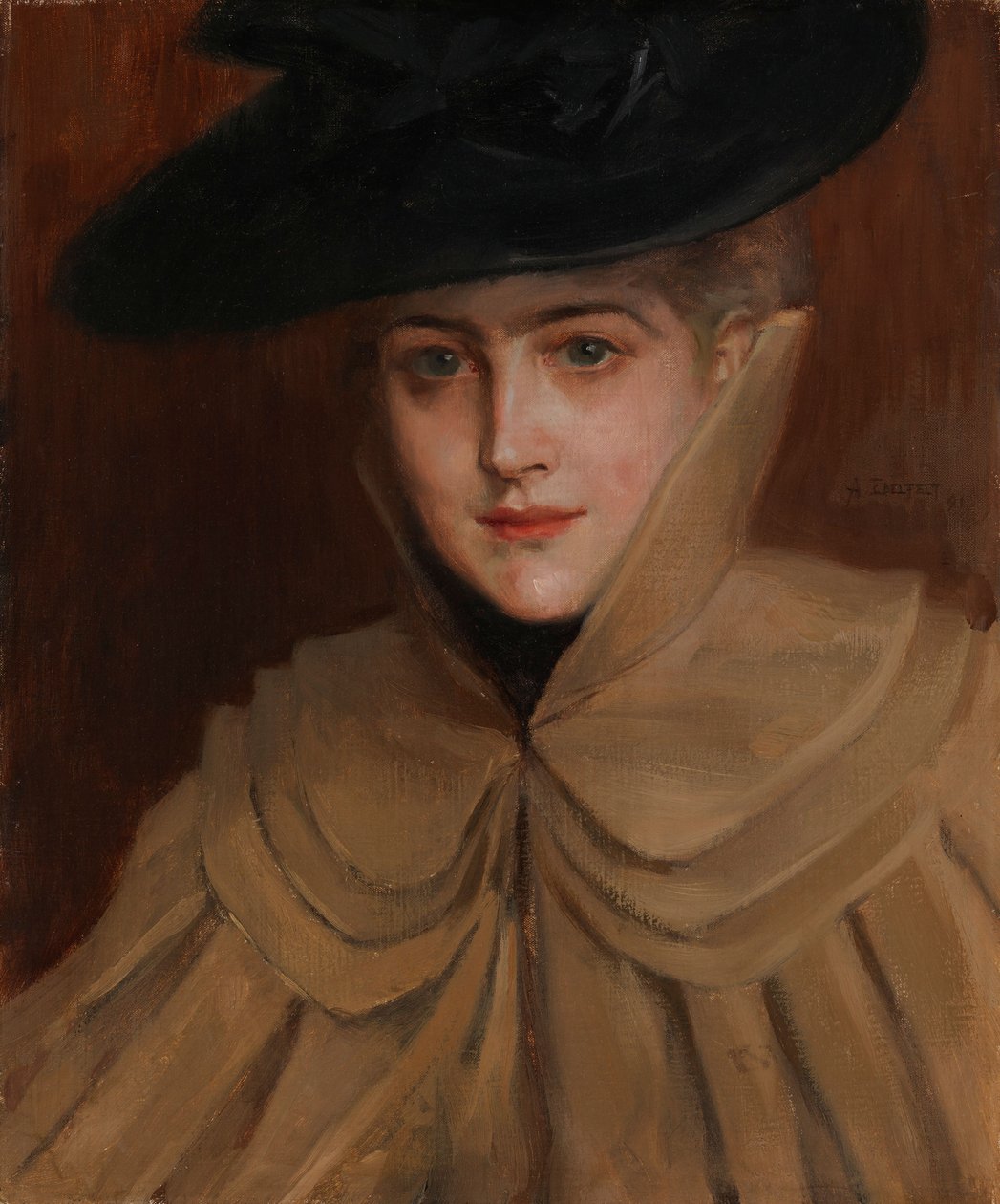 Retrato de uma jovem mulher de Albert Edelfelt