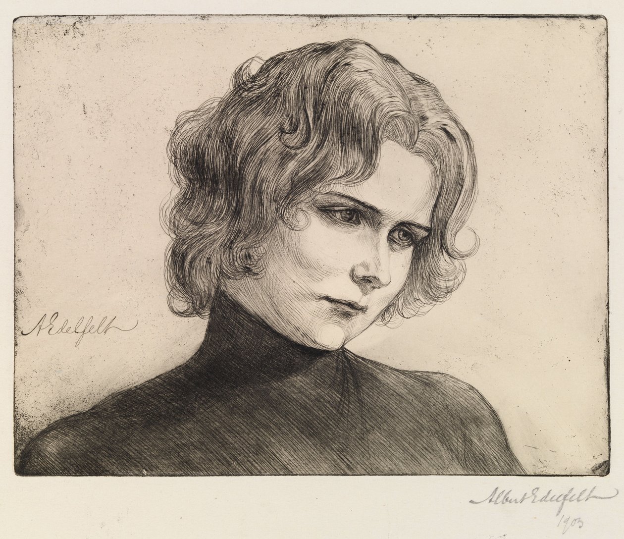Retrato da atriz Elli Grahn-Niska; A atriz Elli Grahn-Niska de Albert Edelfelt