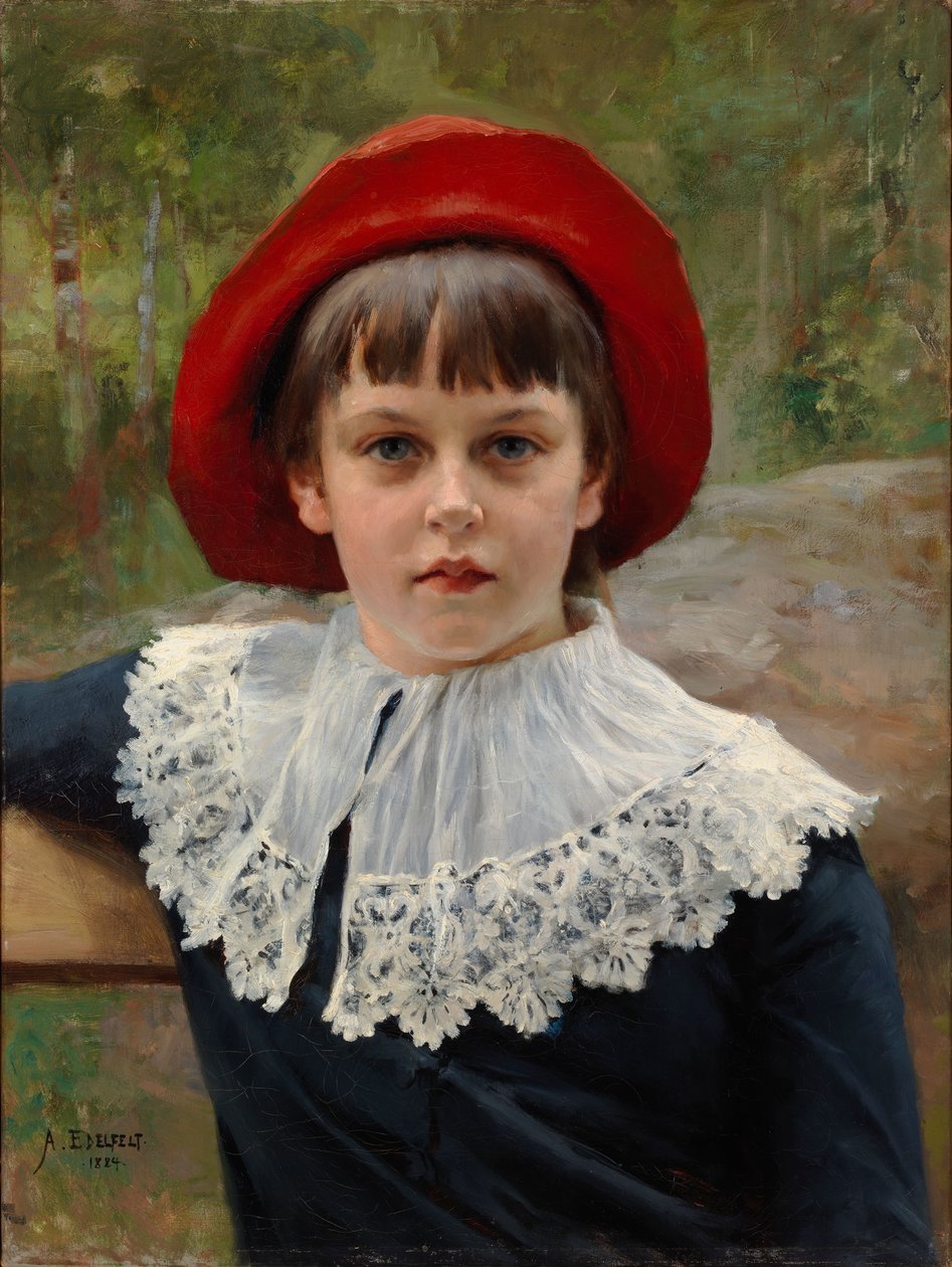 Retrato da irmã do artista, Berta Edelfelt de Albert Edelfelt