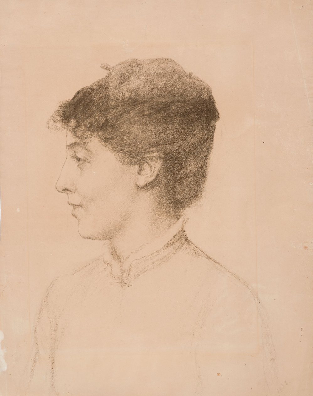 Retrato da esposa do artista, Ellan Edelfelt, de perfil de Albert Edelfelt