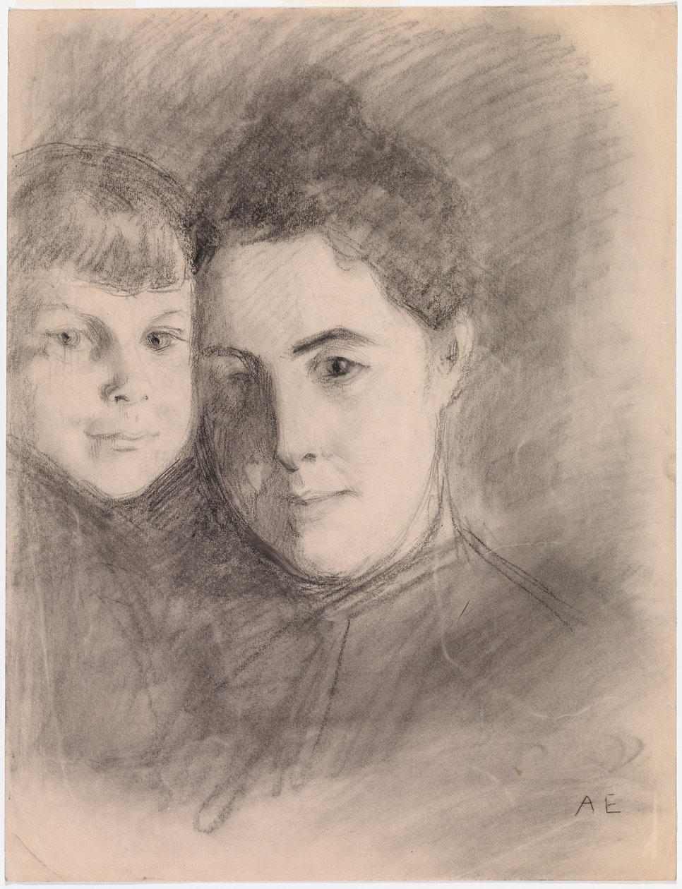Retrato da mulher e do filho do artista de Albert Edelfelt