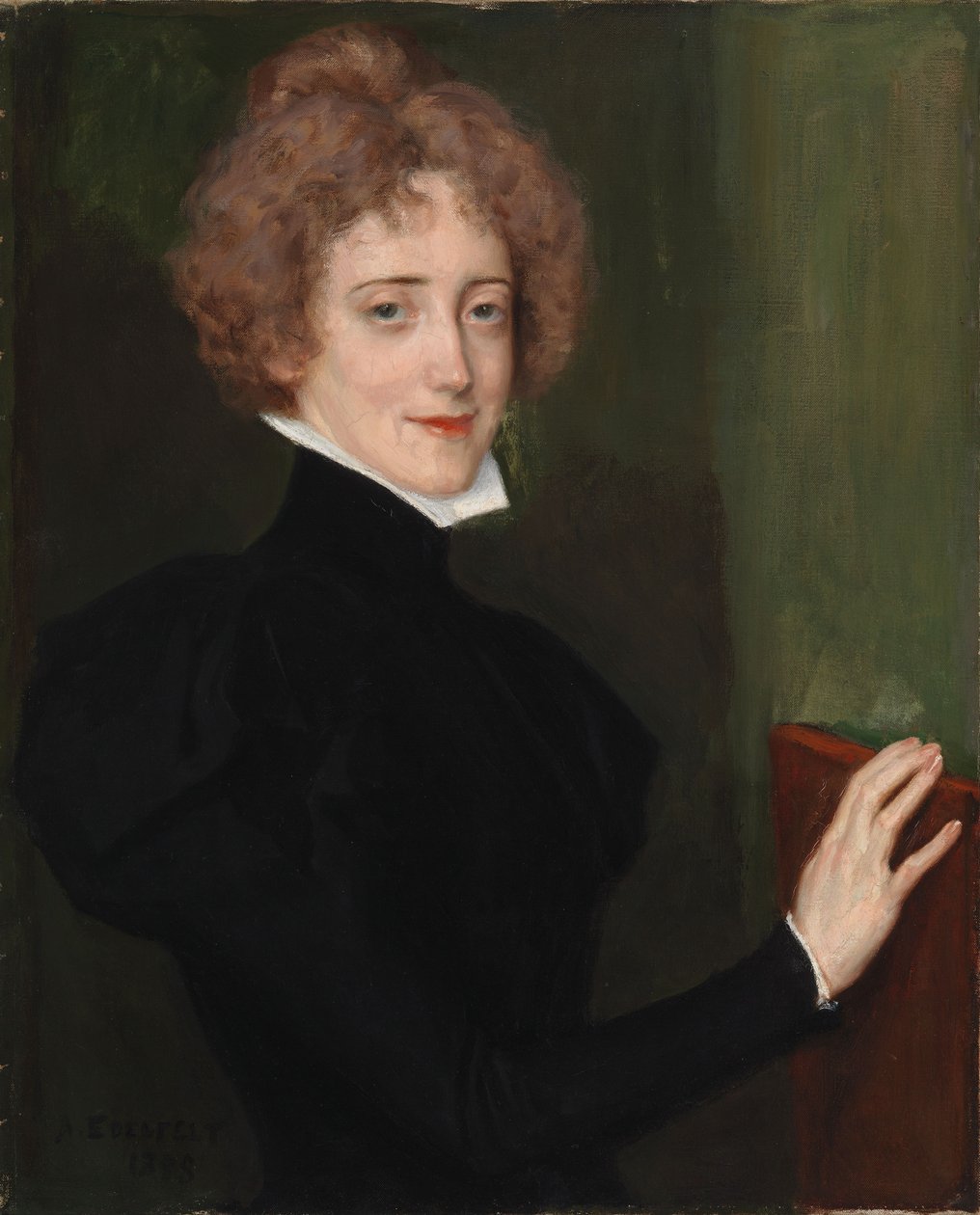 Retrato da autora Elsa Lindberg de Albert Edelfelt