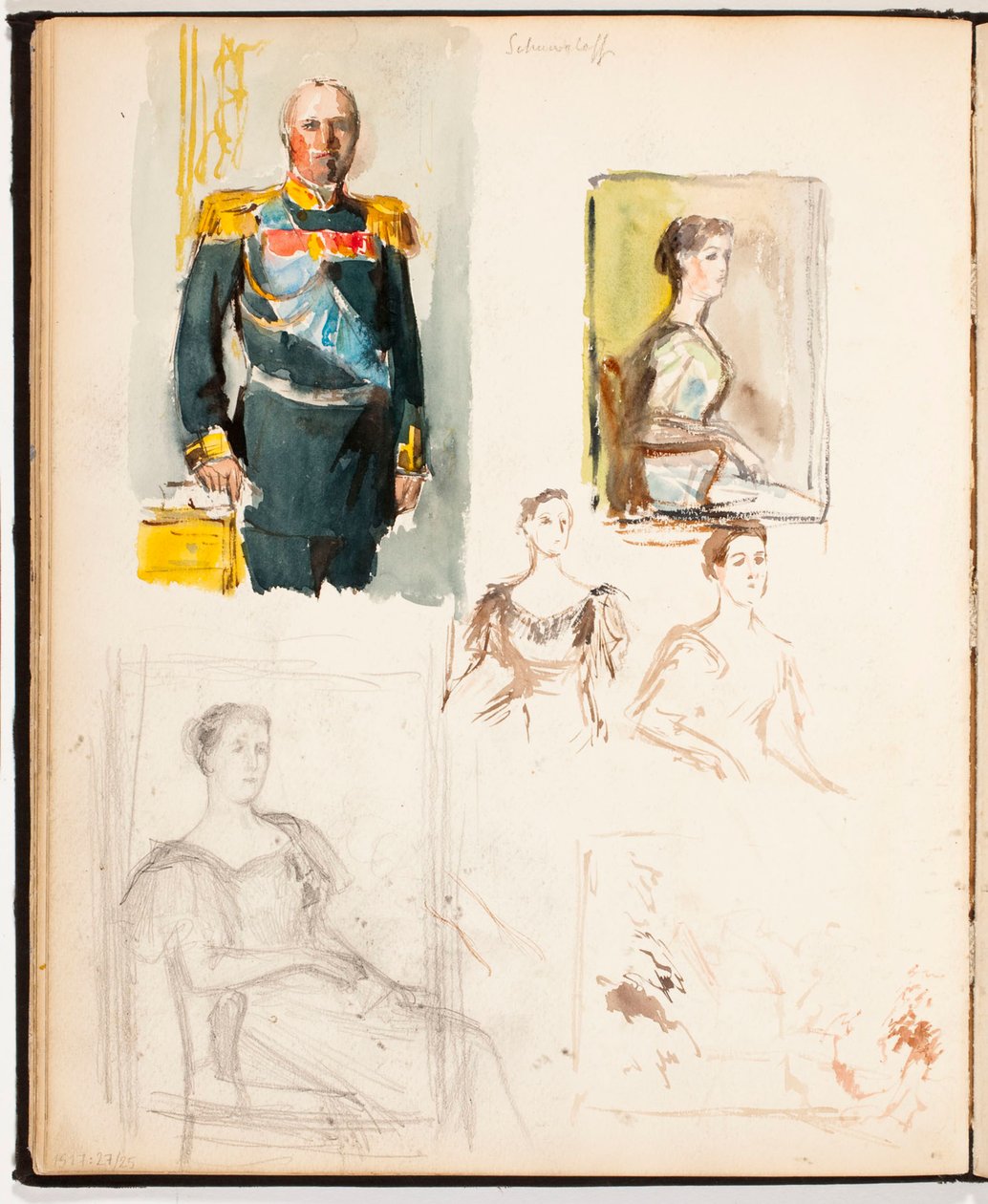 Esboços de retratos de Albert Edelfelt