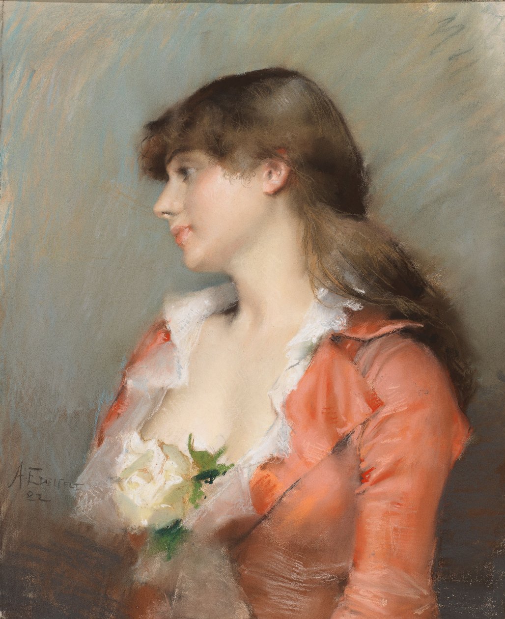 Perfil de uma jovem de Albert Edelfelt