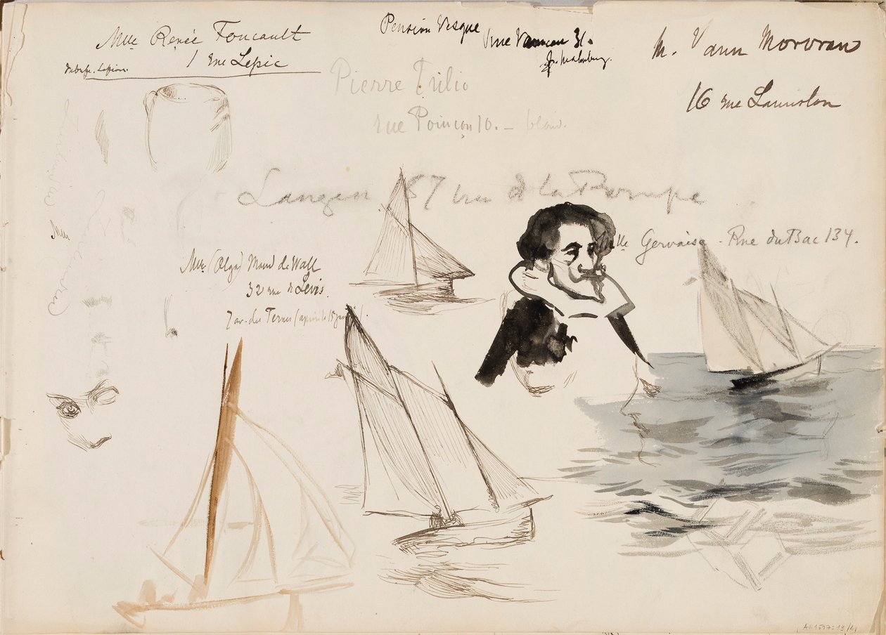 Barcos à vela e personagens de Albert Edelfelt