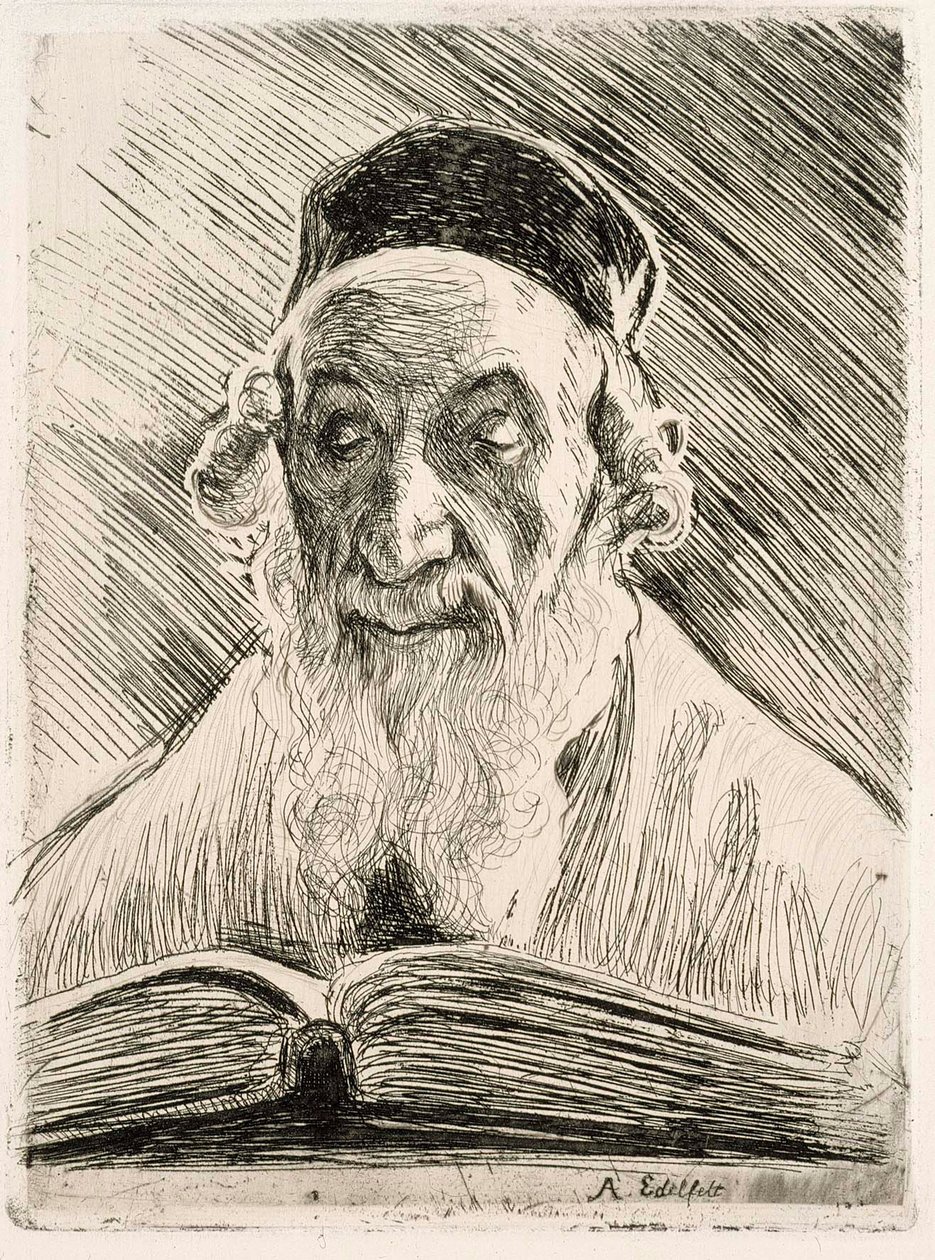 Leitura do rabino de Albert Edelfelt
