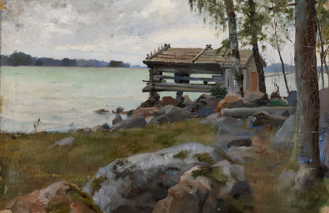 Seine Shed, estudo para o Culto Divino no Arquipélago de Uusimaa de Albert Edelfelt