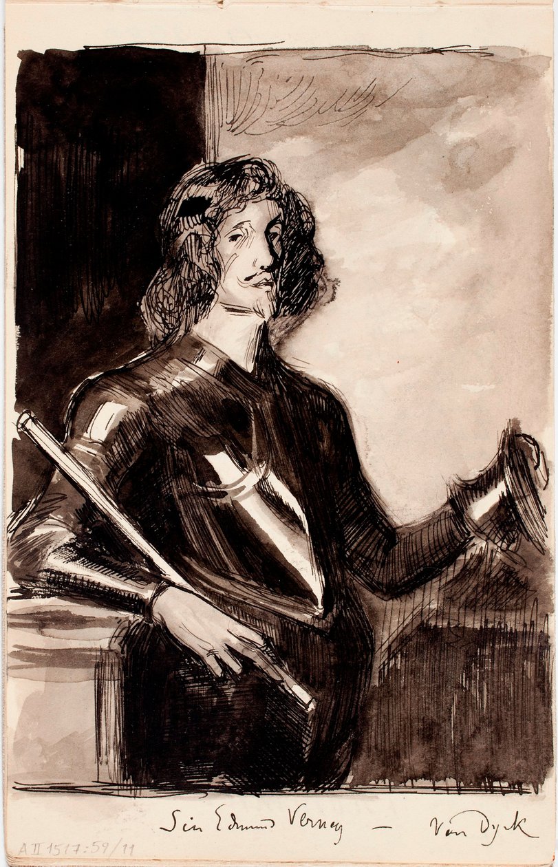 Sir Edmund Verney, cópia inspirada em Anthony van Dyck de Albert Edelfelt
