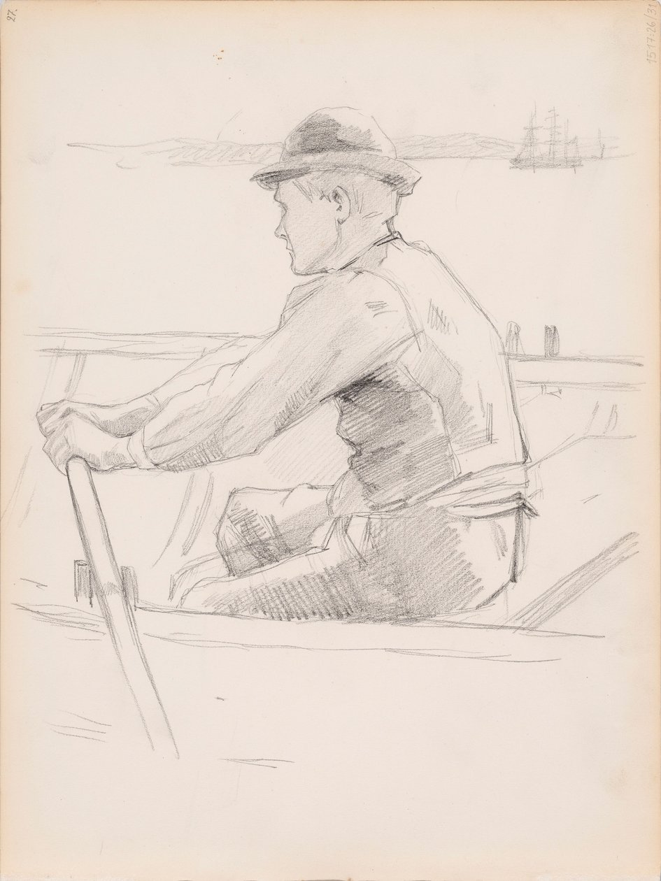 Esboço para o transporte do caixão da criança (O funeral de uma criança) de Albert Edelfelt