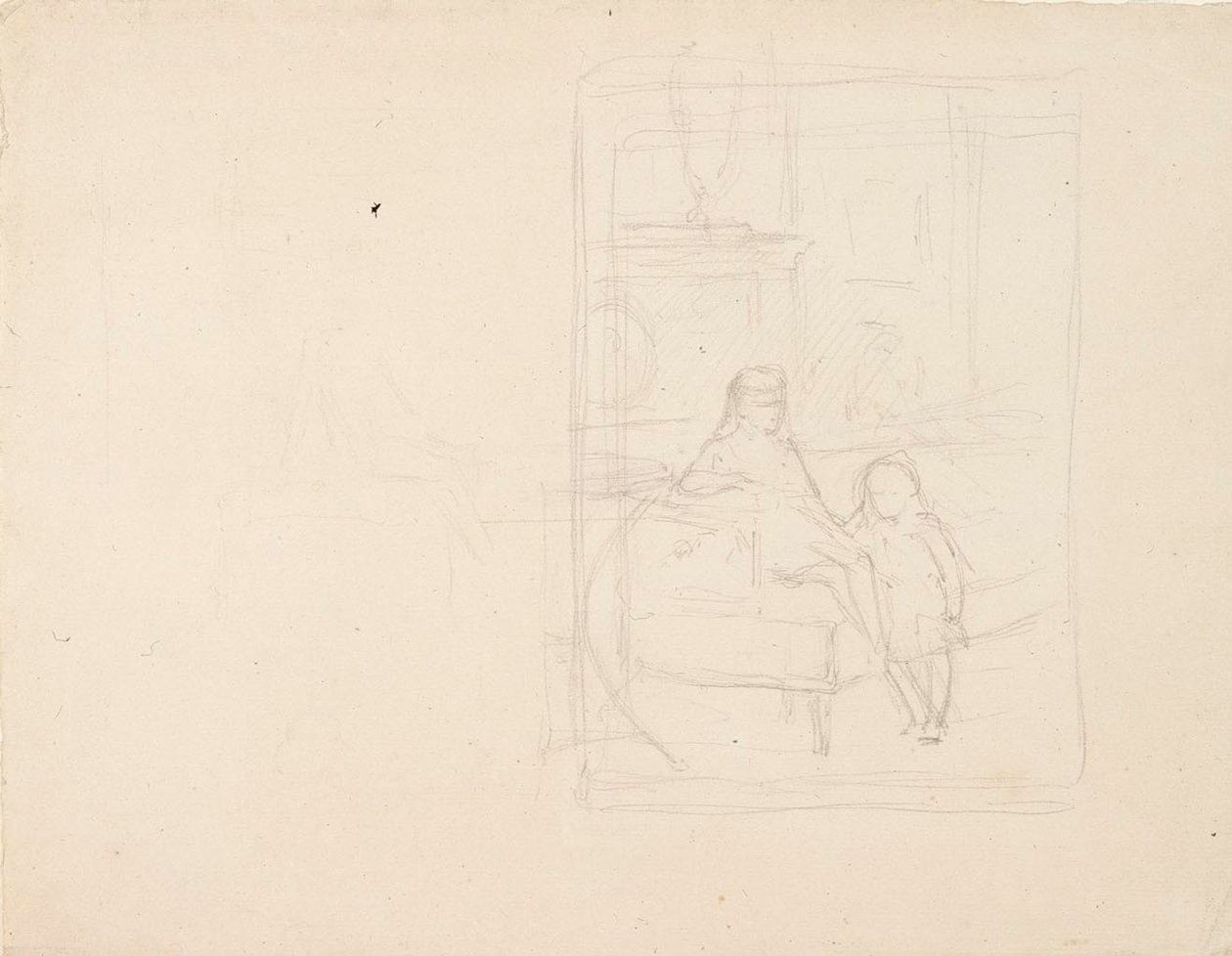 Esboço de Michael e Xenia, filhos do czar Alexandre III de Albert Edelfelt