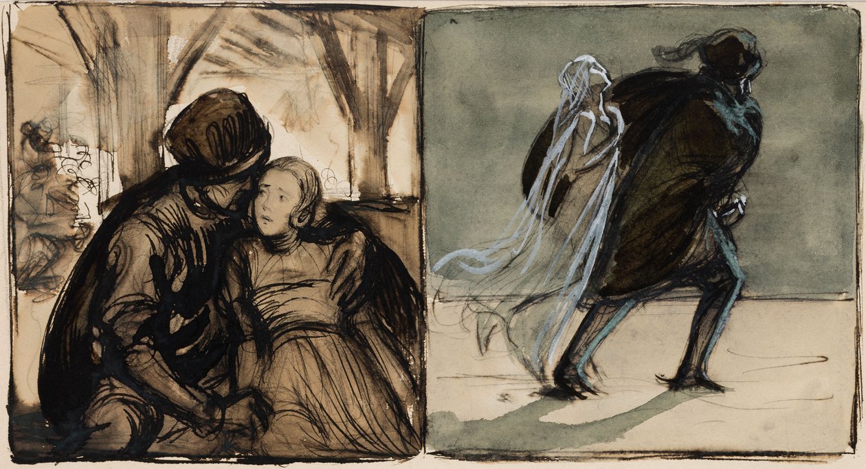 Esboços para ilustrações do romance Herr Arne