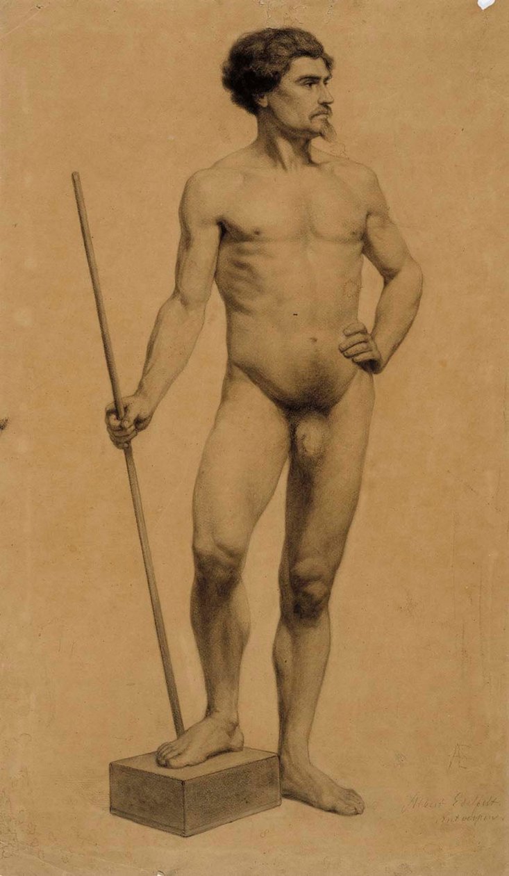 Homem nu de pé, estudo académico de Albert Edelfelt