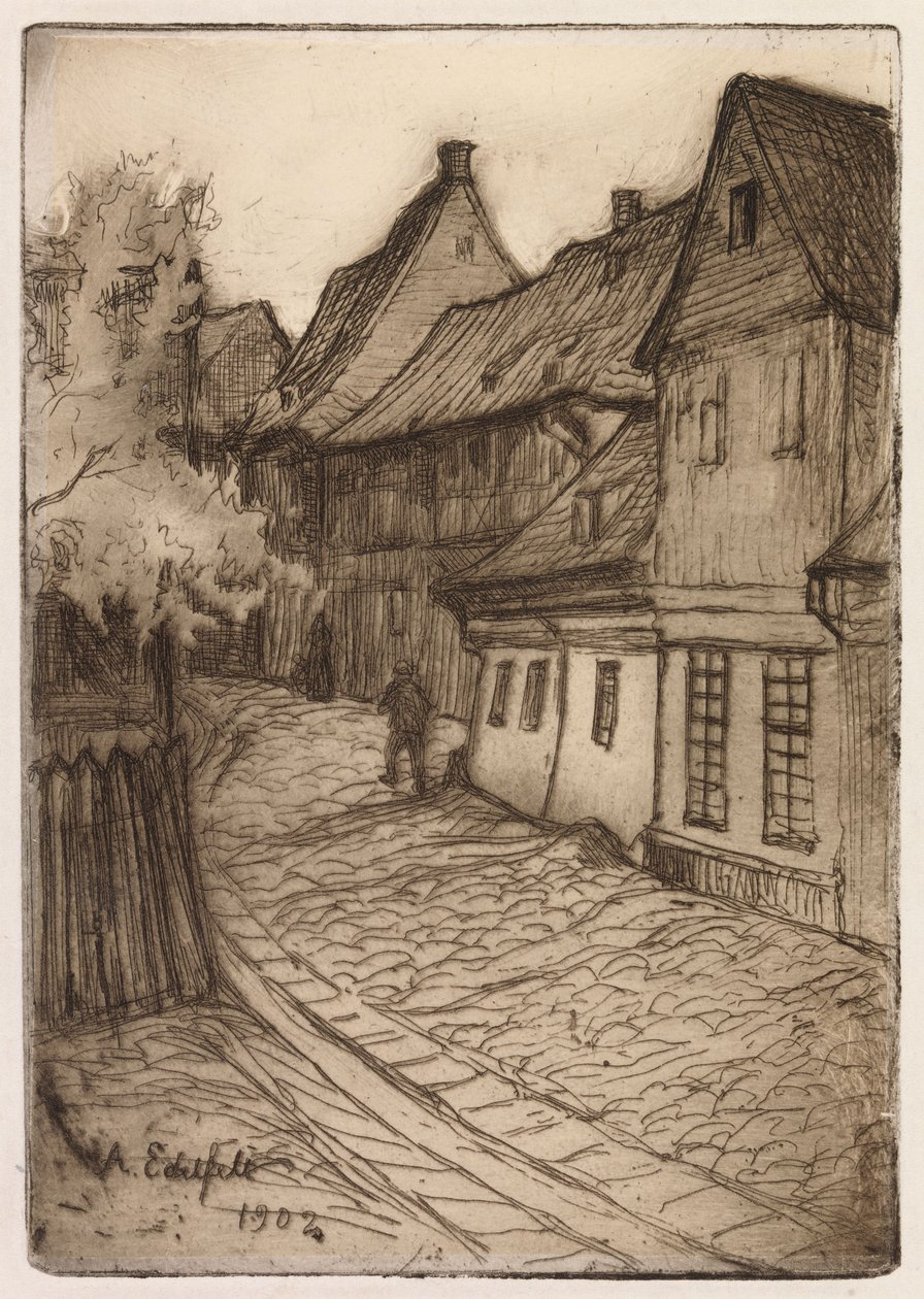 Rua em Goslar, Harz de Albert Edelfelt