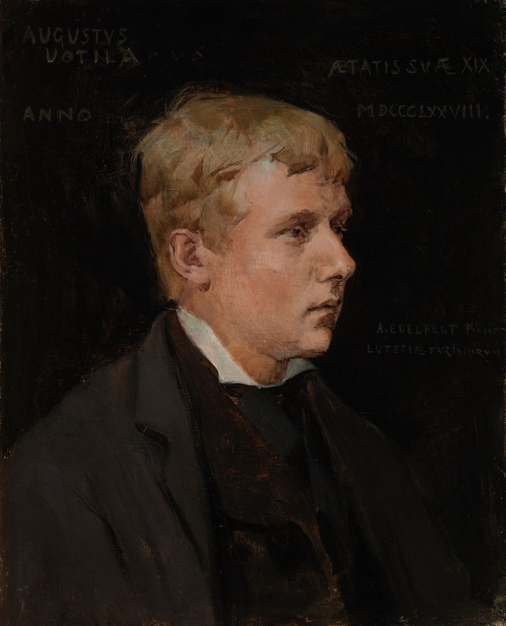 O artista Aukusti Uotila, esboço para «O Duque Karl a insultar o cadáver de Klaus Fleming» de Albert Edelfelt