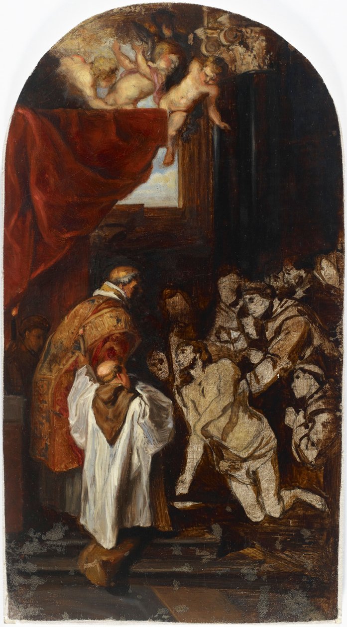 Die letzte heilige Kommunion des Heiligen Franziskus von Assisi, Kopie nach Rubens de Albert Edelfelt