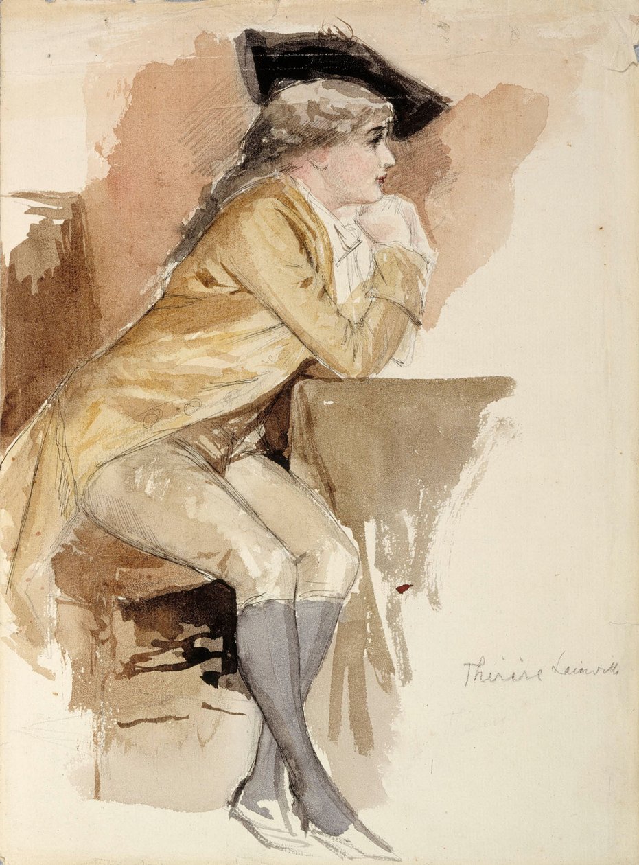 Thérèse Lainville vestida ao estilo do século XVIII de Albert Edelfelt