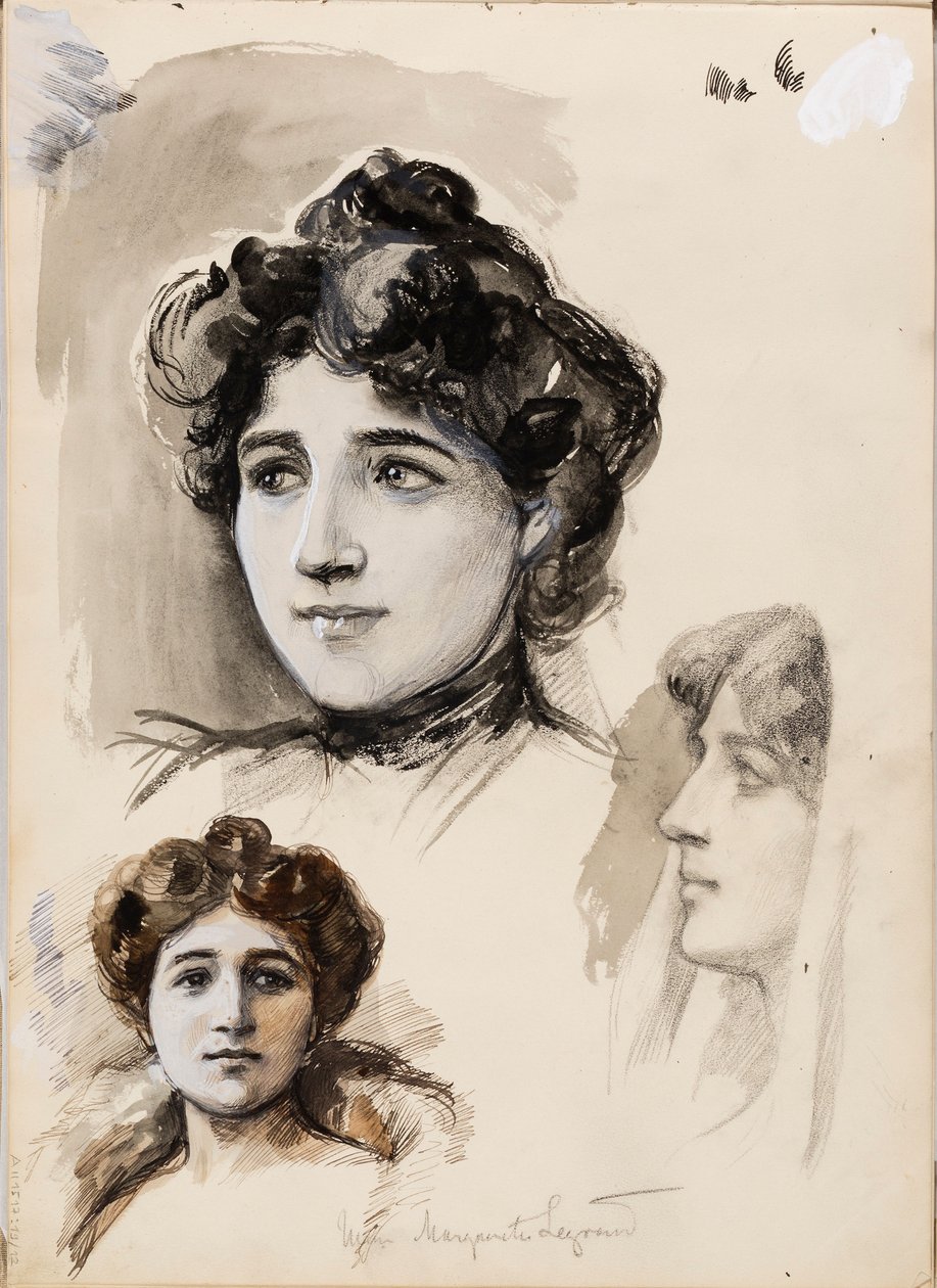 Mme Marguerite Legrand, esboços de Albert Edelfelt