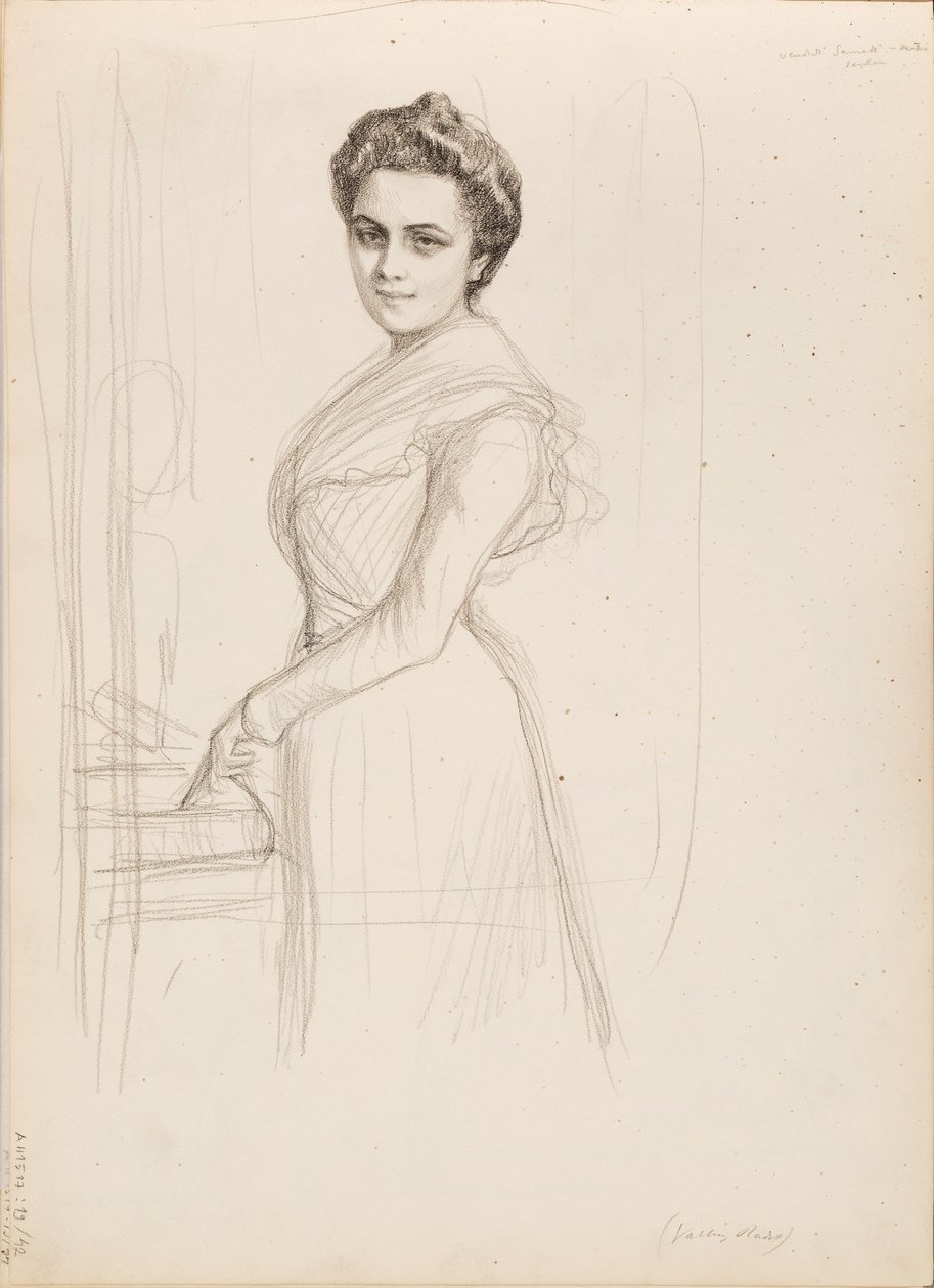 Camille Vallery-Radot, esboço para retrato de Albert Edelfelt