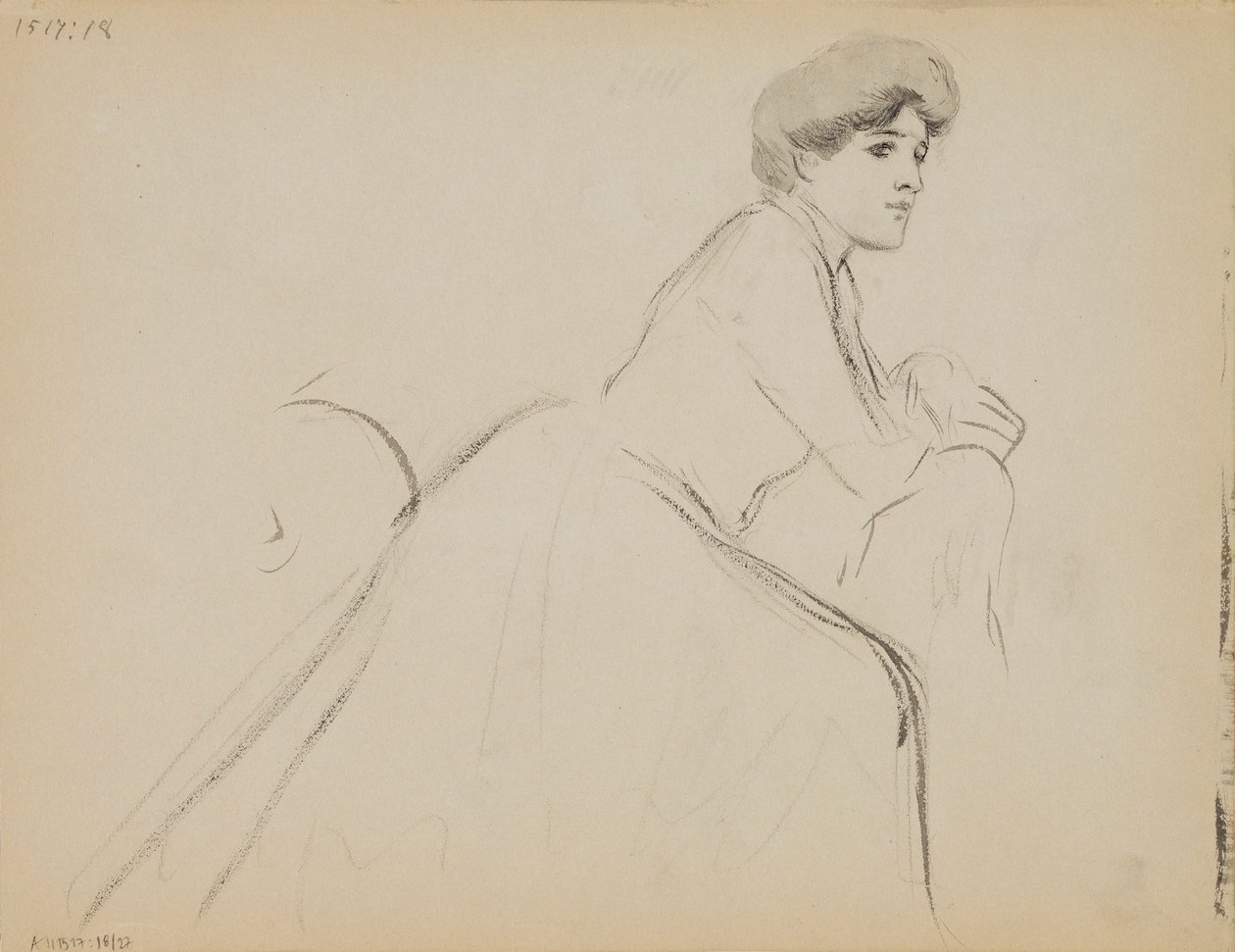 Mulher sentada, perfil de Albert Edelfelt