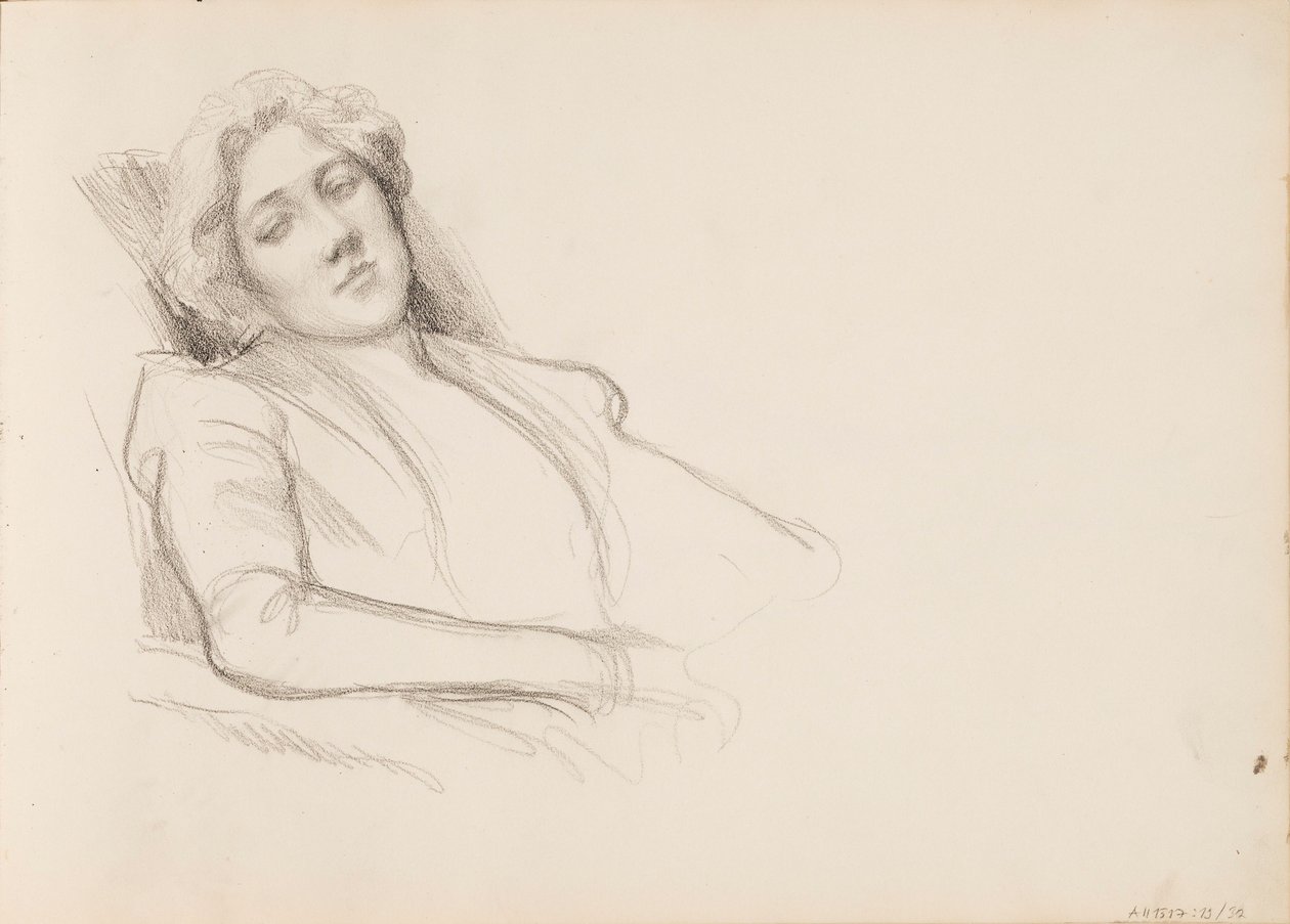 Mulher sentada, filme de meio corpo de Albert Edelfelt
