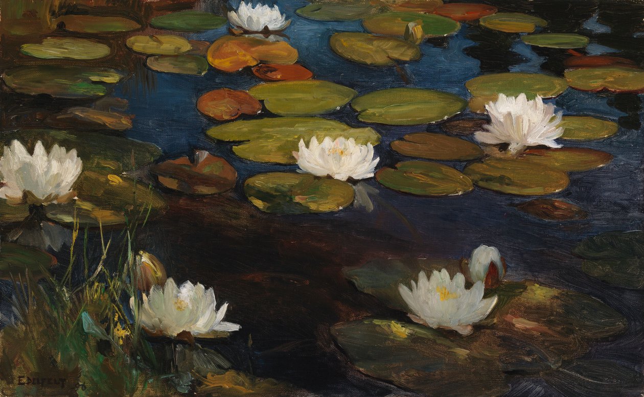 Nenúfares, estudo para A juventude e uma sereia de Albert Edelfelt