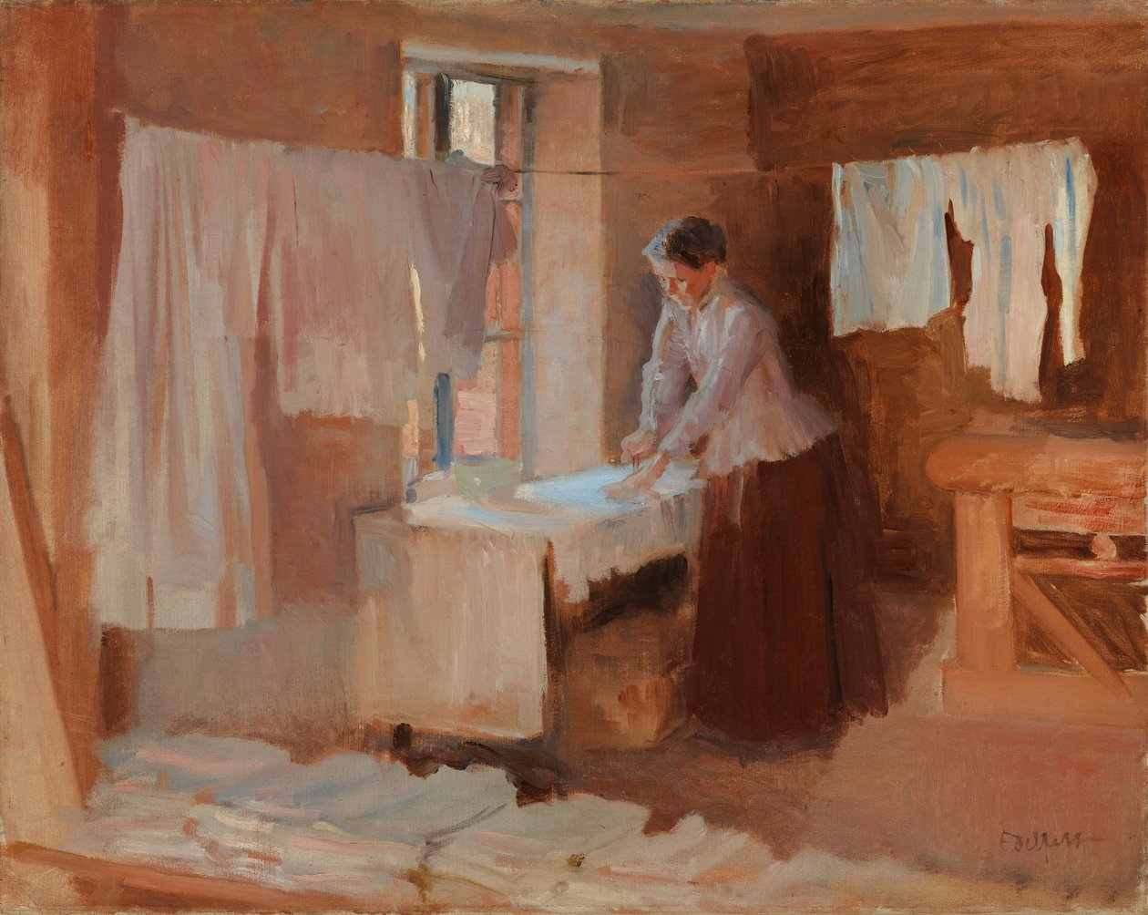 Mulher a passar a ferro, esboço para «As Lavadeiras» de Albert Edelfelt