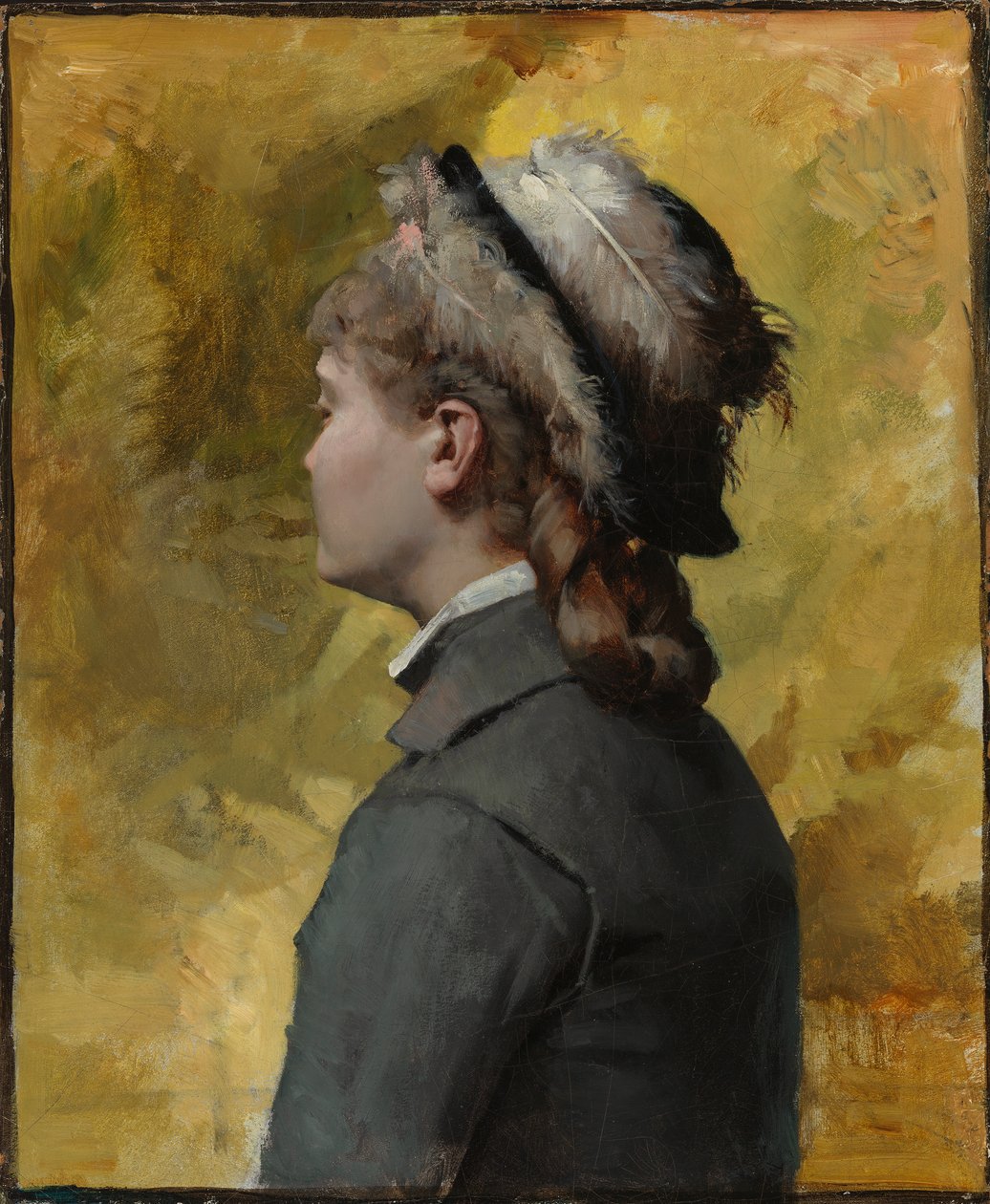 Mulher jovem de cinzento de Albert Edelfelt