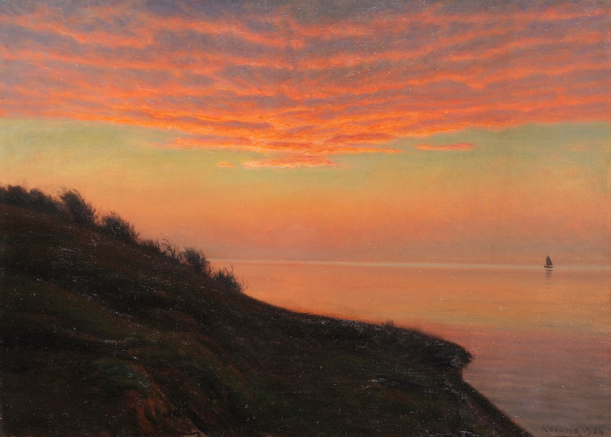 Clima noturno na costa dinamarquesa, 1920. de Albert Edvard Wang