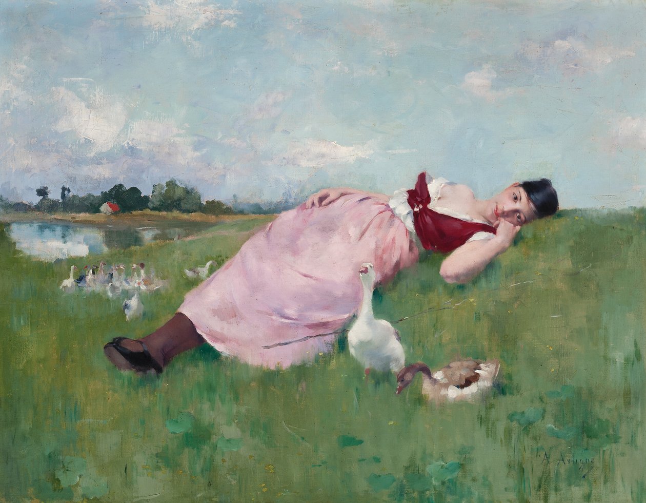 The Goose Girl de Albert Emile Artigue