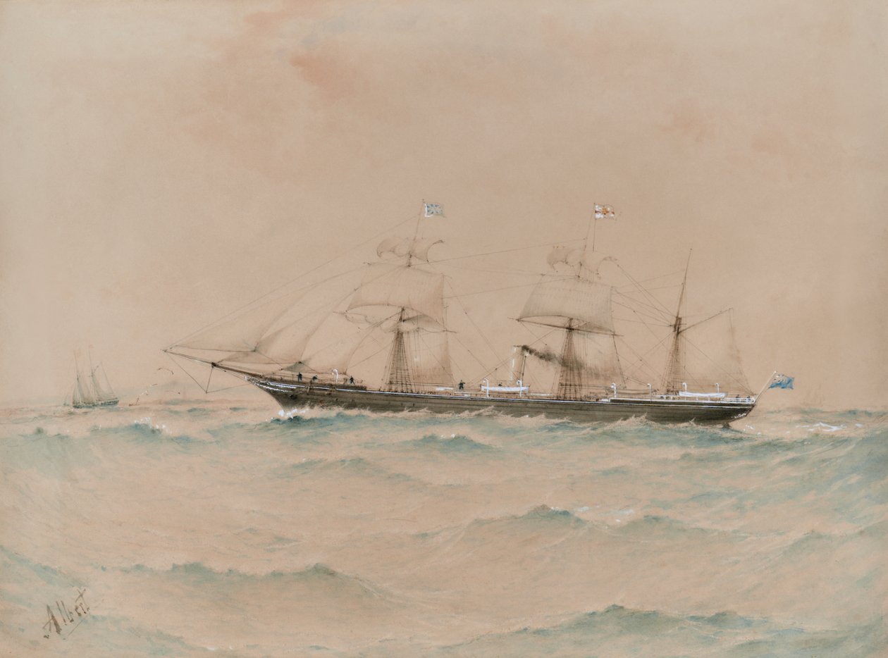 Navio de correio real africano, Lagos,  Comandante Dyson Weston de Albert Ernest Markes