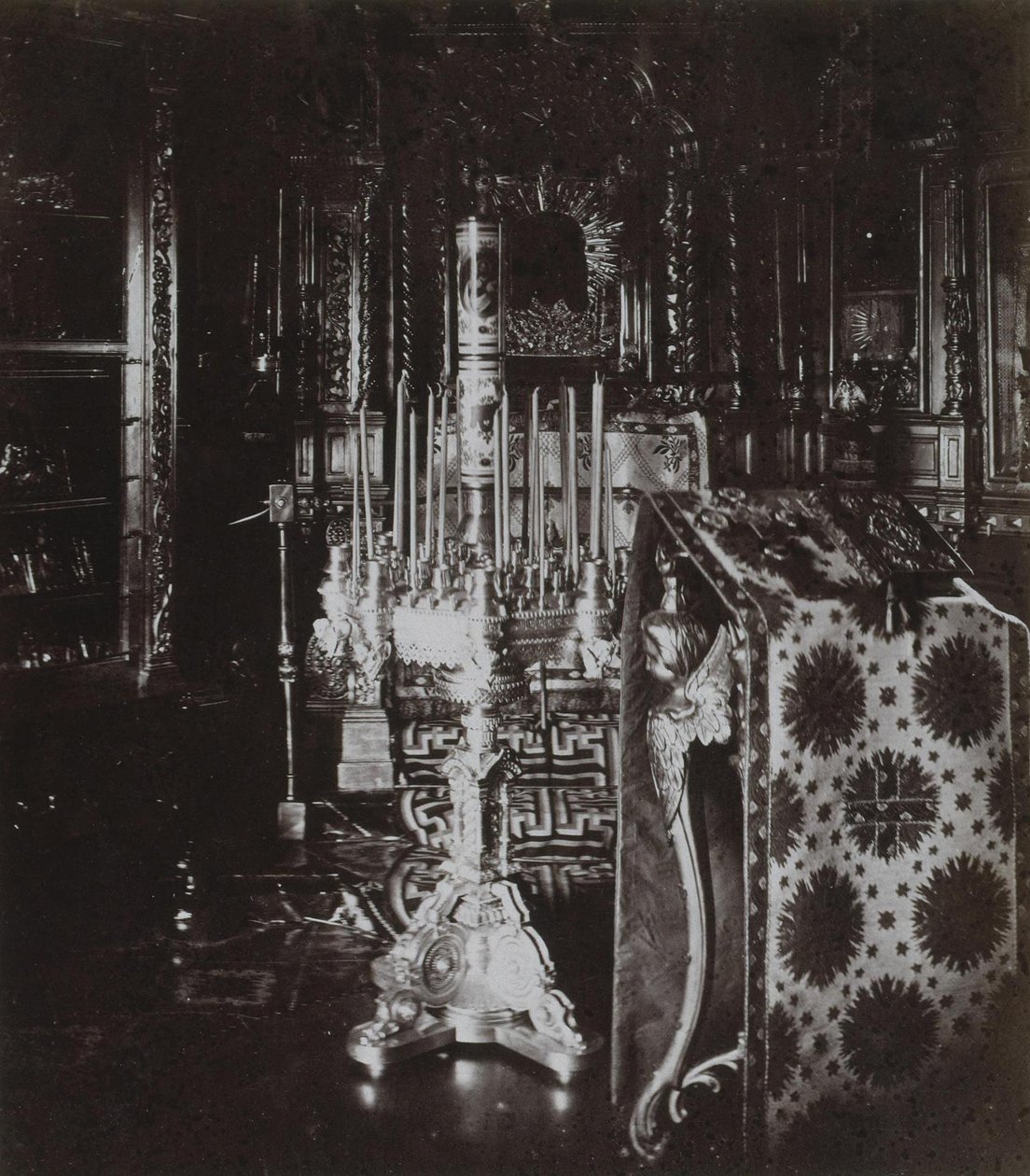 Capela da casa na cabine de Pedro, o Grande, em Petersburgo, 1872 de Albert Felisch