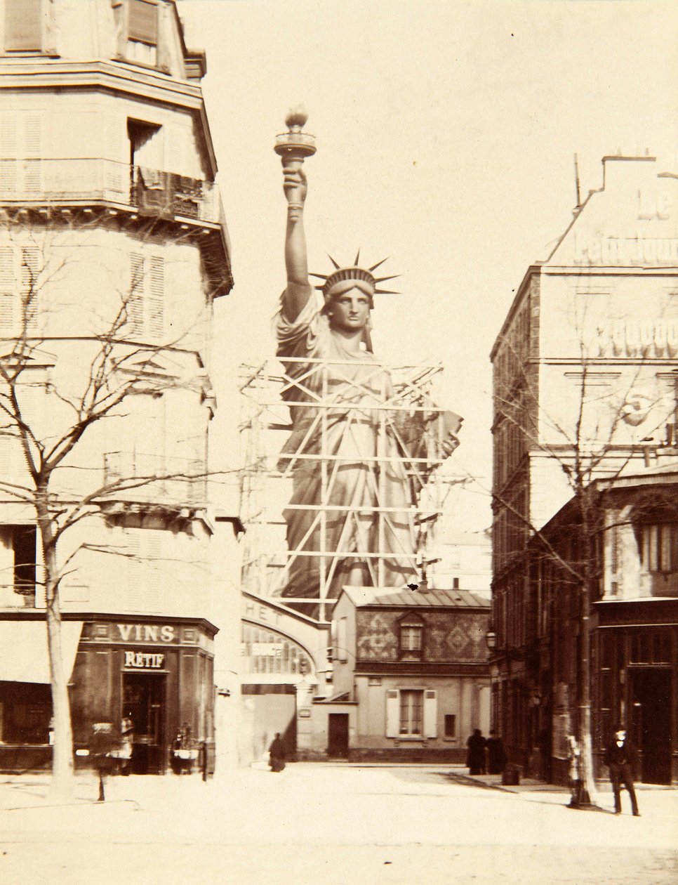 Montagem da Estátua da Liberdade, Paris 1883 de Albert Fernique