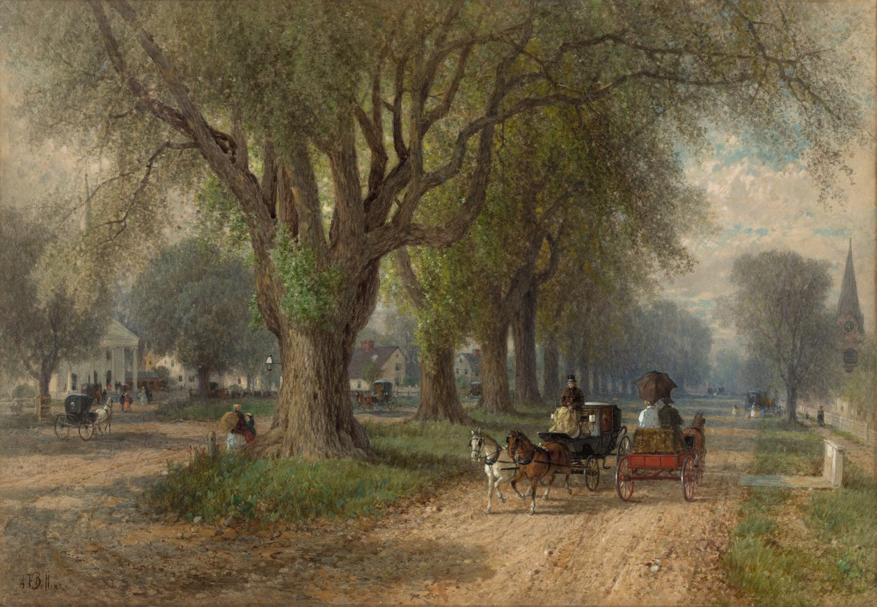 Domingo em Nova Inglaterra, c.1876 (aguarela) de Albert Fitch Bellows