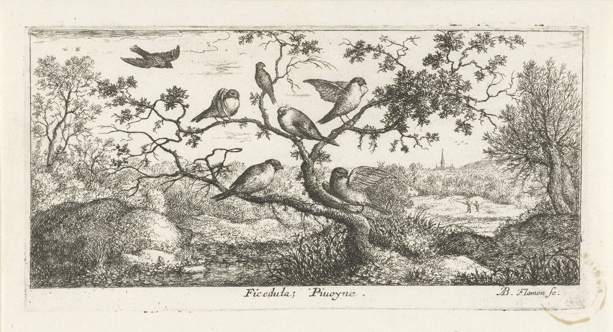 Paisagem com narcejas ficdula; Piuoyne. (título no objeto) Livro de pássaros (título da série) Livre d
