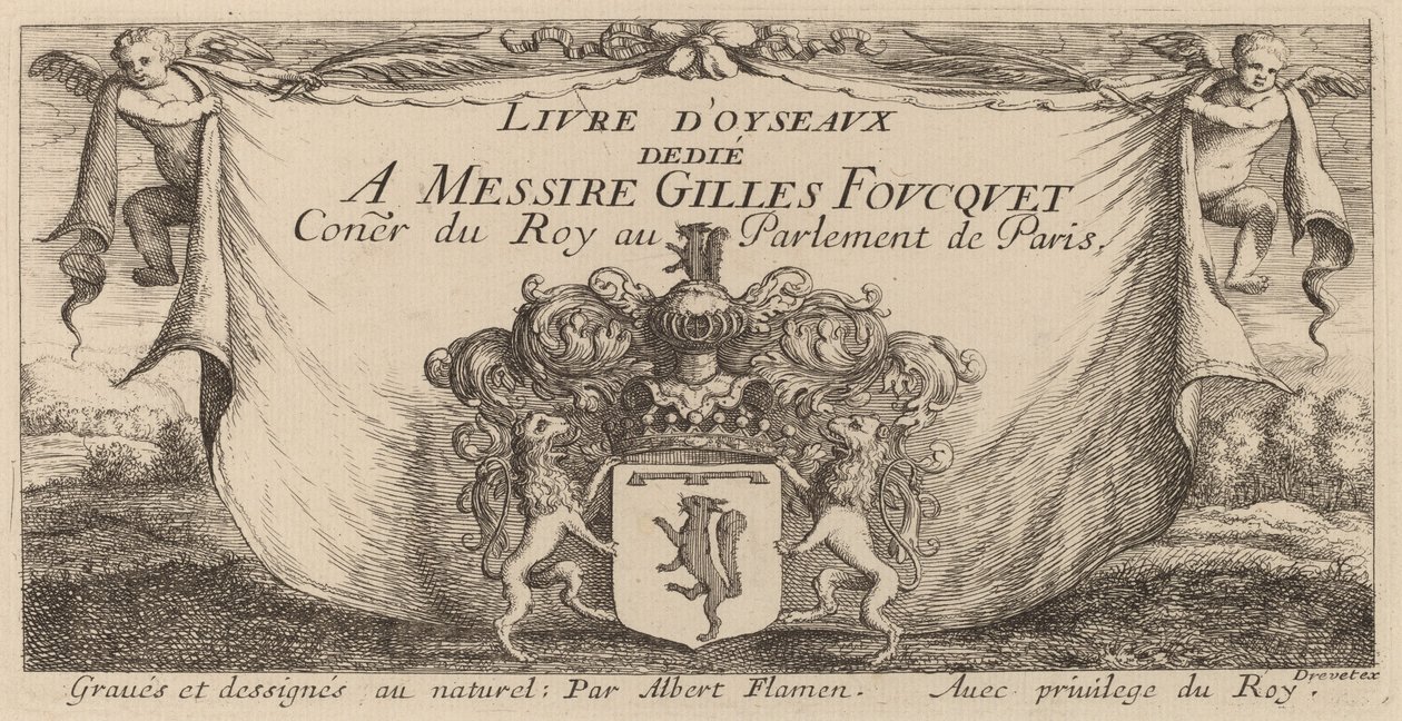 Página de rosto para "Livro de pássaros" de Albert Flamen