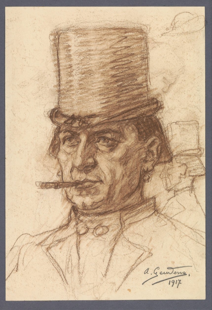 Retrato de um homem desconhecido de Albert Geudens (signed by artist)