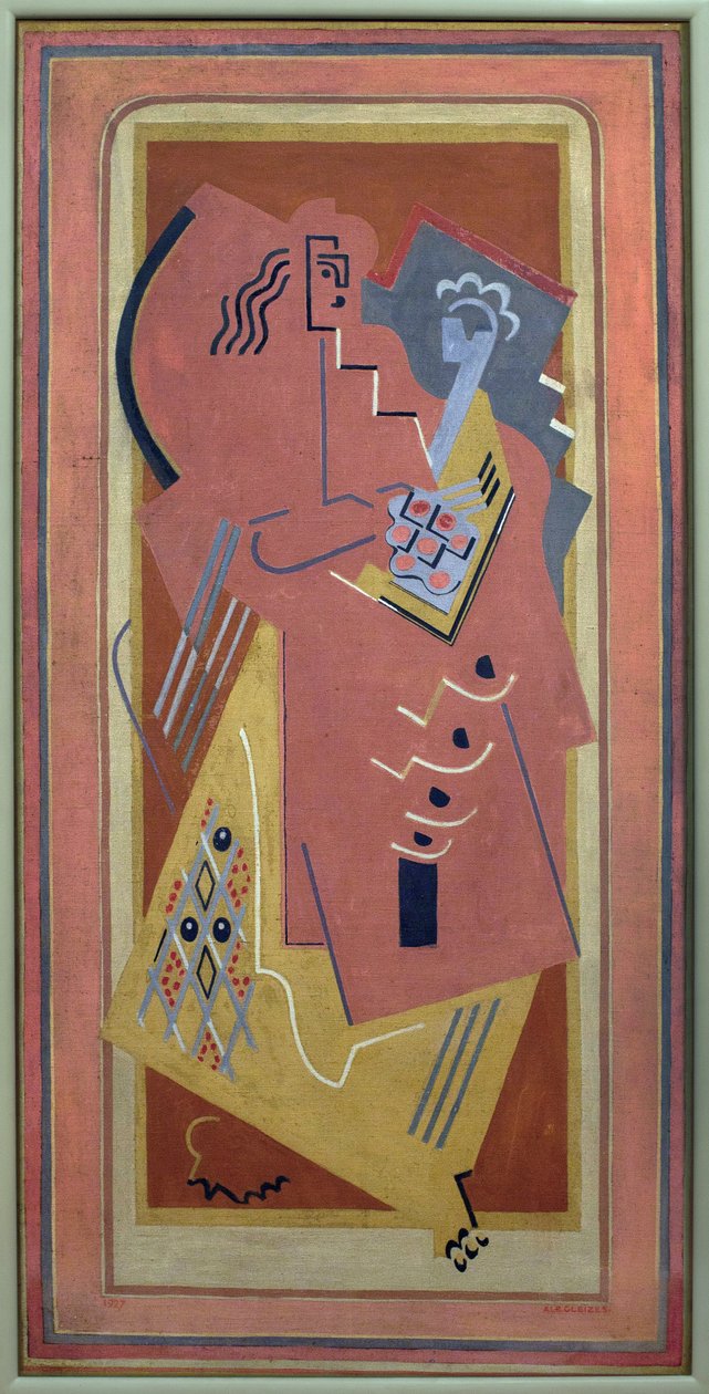 Mulher e criança; pintura de Albert Gleizes (1881-1953), óleo sobre tela de Albert Gleizes