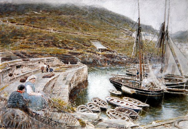 Boscastle (aguarela e corpóreos sobre papel) de Albert Goodwin