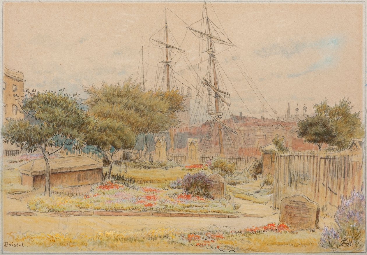 Bristol (aguarela com caneta e tinta sobre papel colorido) de Albert Goodwin