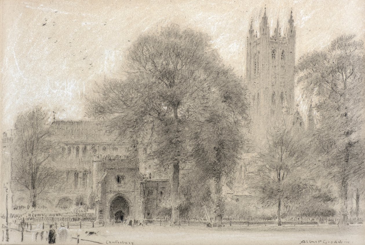Canterbury (giz preto e branco) de Albert Goodwin