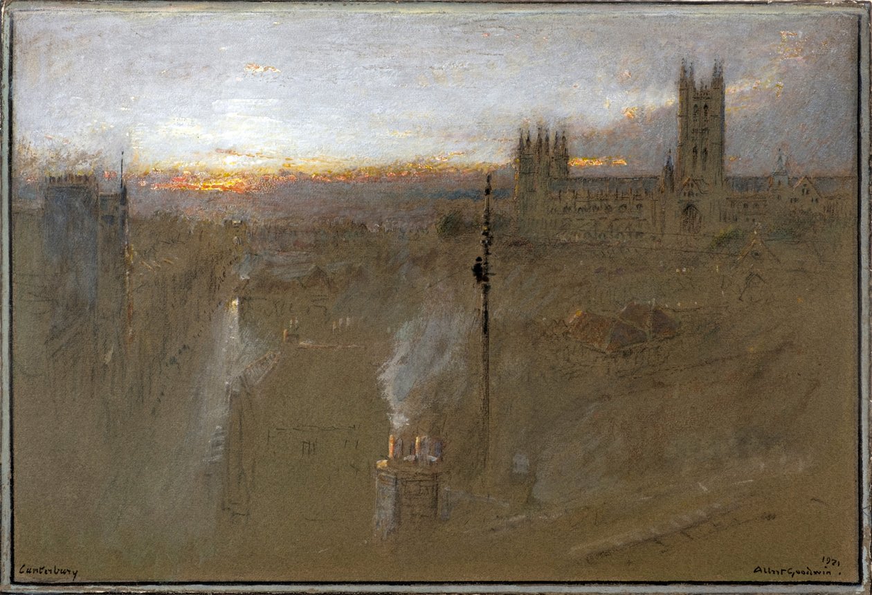 Canterbury 1921 (aguarela) de Albert Goodwin