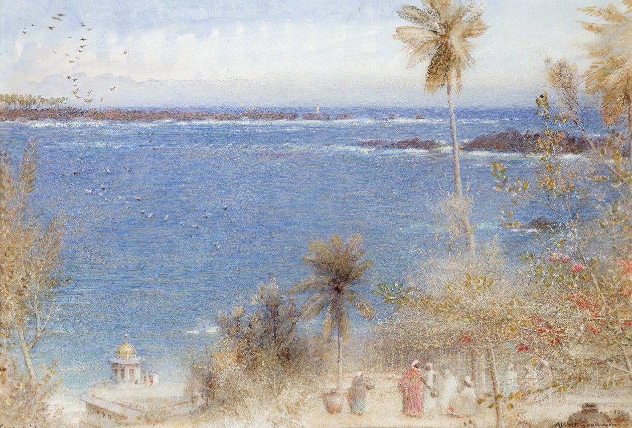 Ceylons Isle, 1905 (wc no papel) de Albert Goodwin