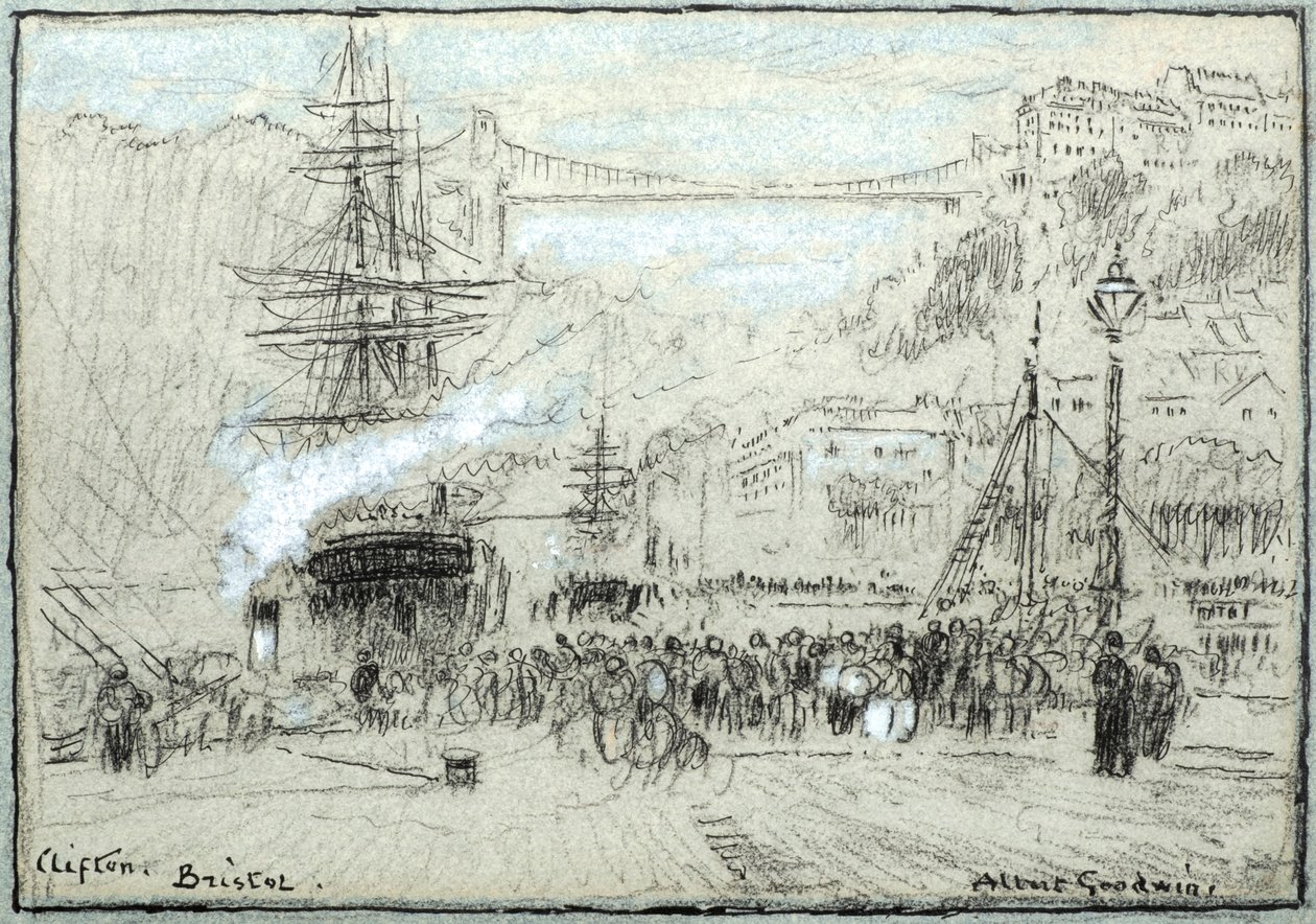 Clifton, Bristol (tinta, giz e cor de corpo) de Albert Goodwin