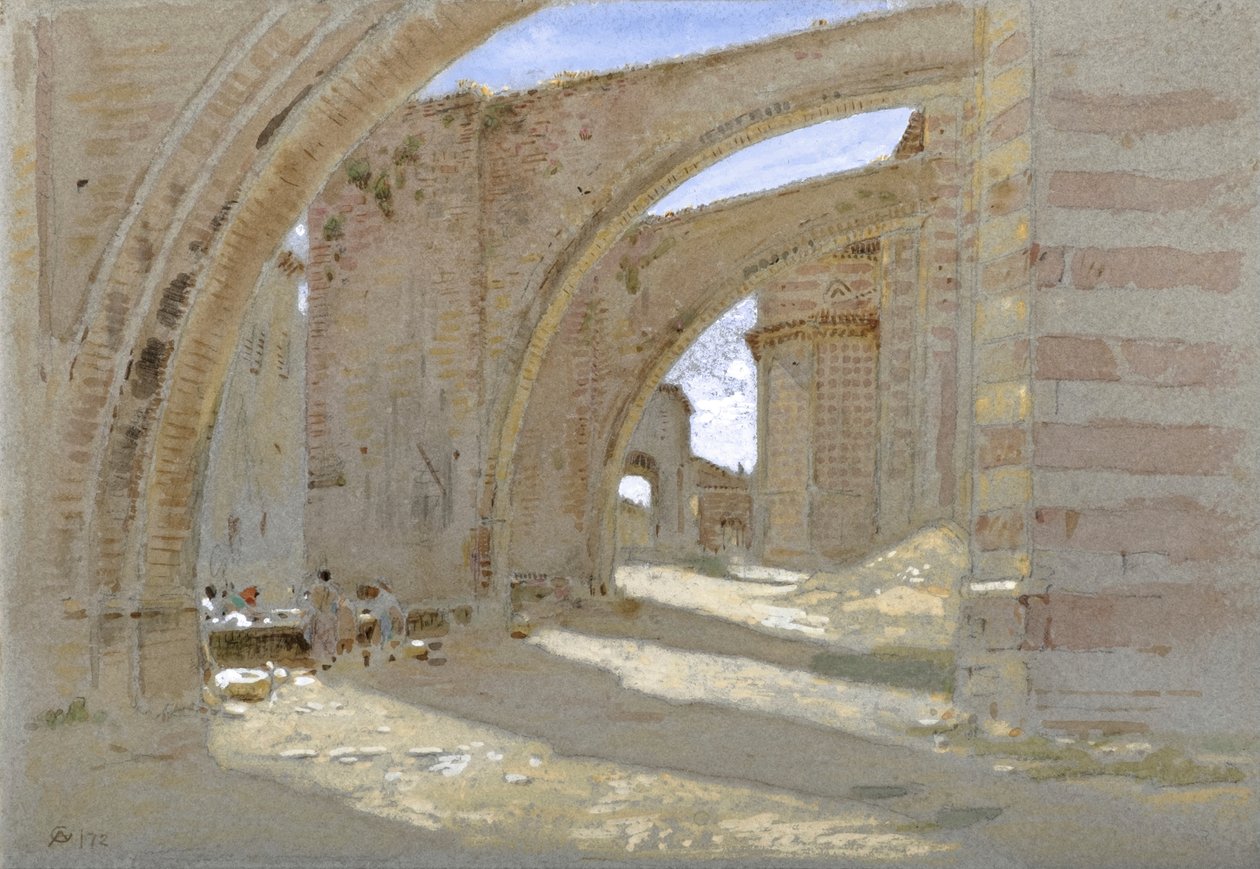 Contrafortes voadores em Asissi de Albert Goodwin