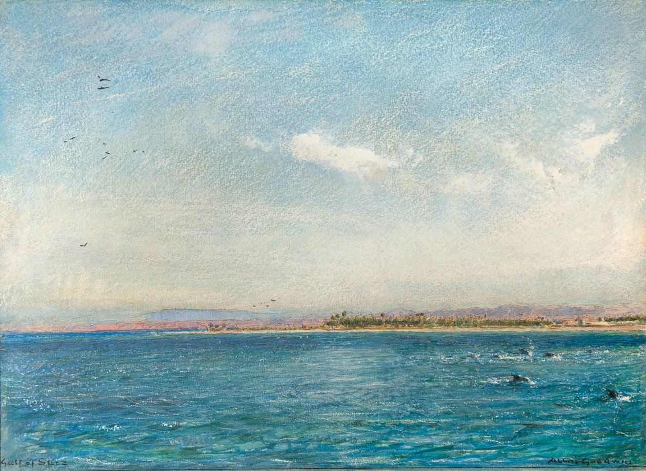 Golfo do Suez (aguarela com cor de corpo) de Albert Goodwin